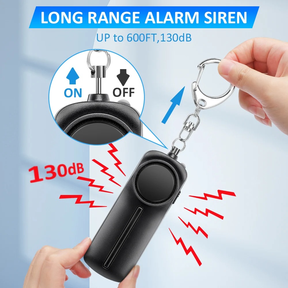 Personal Alarm Keychain - Сигнализация самообороны 130 дБ ультра громкая